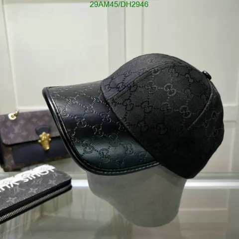 Gucci GG Small Monogram Leather Black Premium Unisex Cap With Safety Box
