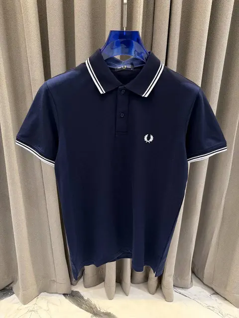 Fred Perry Premium Navy Blue Polo Tshirt