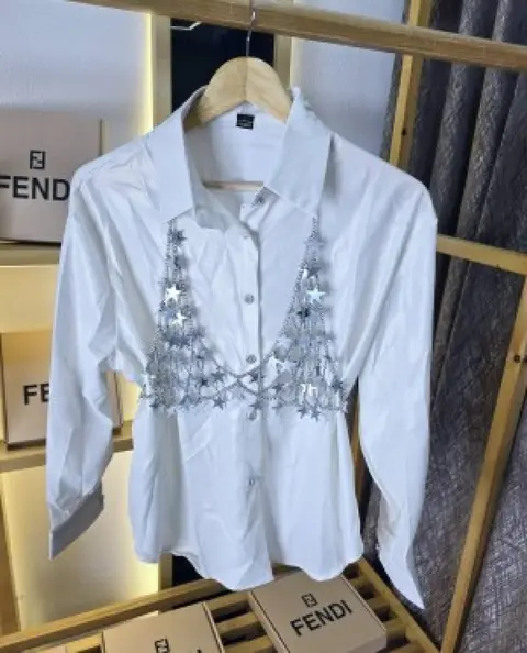 Fendi Women Office Silver Shirt SB31-SL