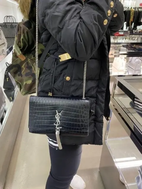 YSL Saint Laurent Kate Tassel Sling Bag With OG Box & Dust Bag (Black - 769)