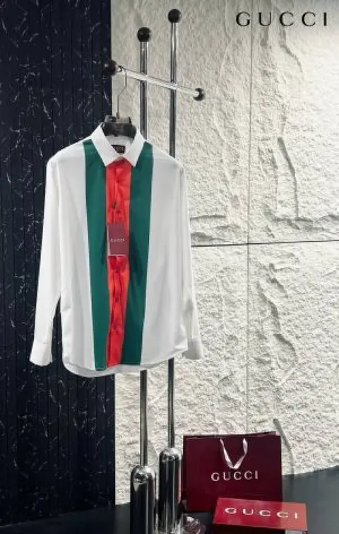 No Return Guchi imported full sleeves shirt white & red