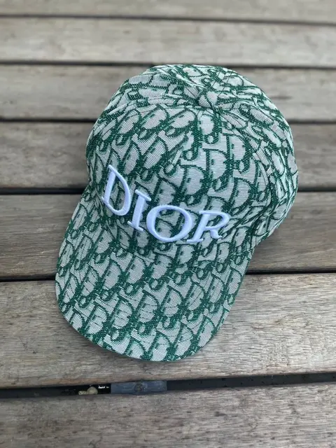 Dior CD Mint Green Print White Logo Premium Unisex Cap (With Box) 790