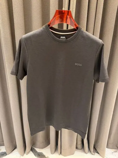 Boss Chest Logo Round Neck T-shirt Grey