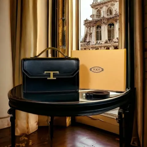 TODD'S T Timeless Top Handle Bag With OG Box & Dust Bag (Black - 600)