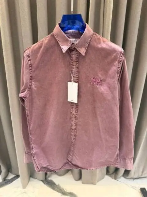 Coch Cest Logo Full Sleeves Denim Shirt Magenta