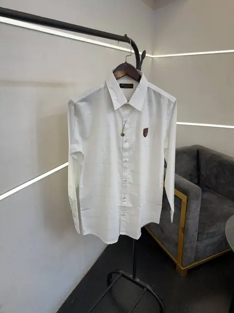 Loro piana horizontal strip imported turkish quality shirt white