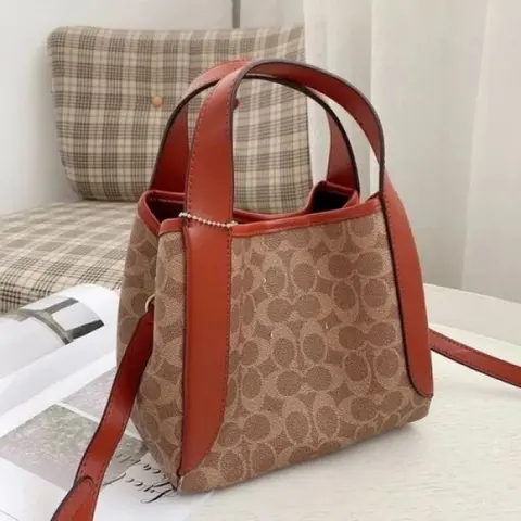 Coach Hadley Hobo Signature Bag With OG Box & Dust Bag (Tan-703)