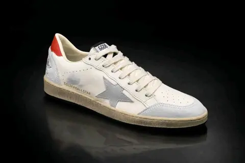 Golden Goose Ball Star White Silver Red Vintage Sole Sneaker 5096