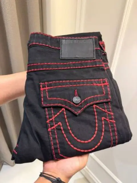 True Religion Imported Denim Jeans Red Strip