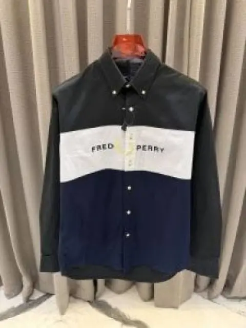 Fred Perr y Olive With Blue Premium Shirt