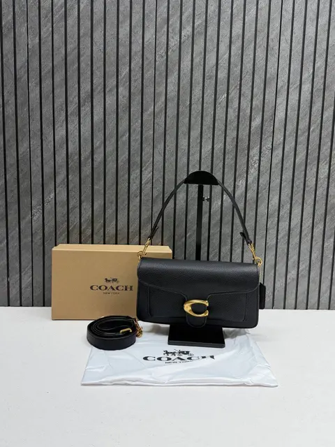 Coach Tabby 26 Black Shoulder Crossbody Bag With Original Box 2 Belt (Short Long)