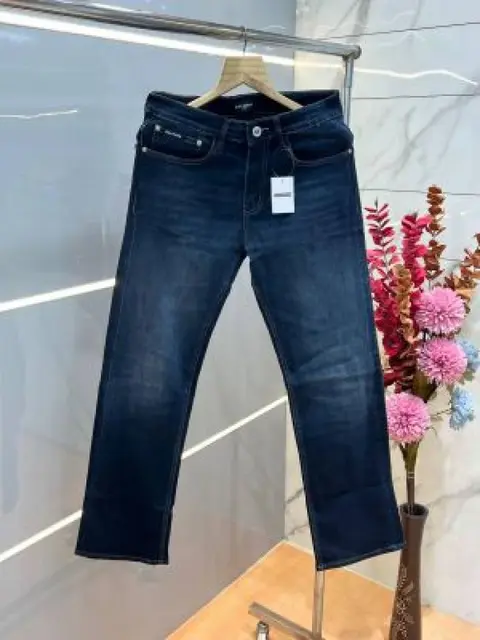 Balmain Paris blue Shade Straight fit Premium Imported Stretchable Lycra Fabric Denim with Back Metal Design 3842