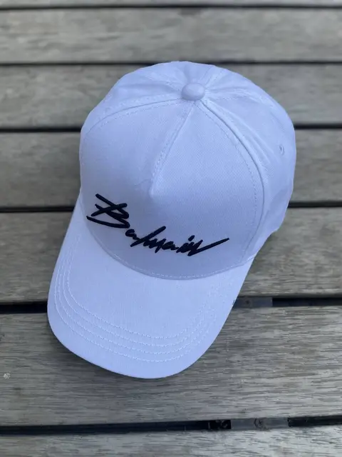 Balmain Paris Canvas White Black logo premium unisex cap with safety box