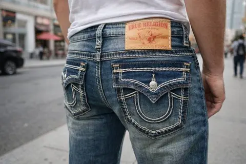 True Religio n Green Shade Straight fit Premium Imported Stretchable Lycra Fabric Denim with Back Flap pocket Design 3626