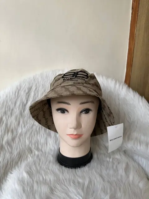 Balenciaga BB Monogram Brown Premium Unisex Bucket Hat With Safety Box