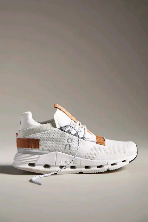 On Running Cloudnova trainers in white and brown pearl 193