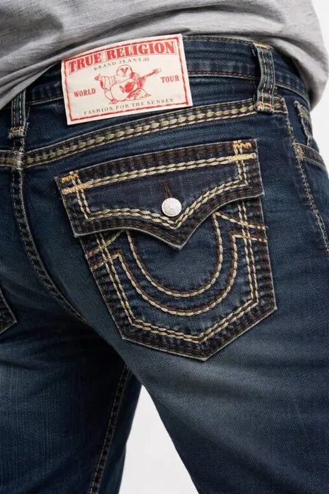 True Religio n Green Shade Premium Imported Stretchable Lycra Fabric Straight fit Denim with Back Flap pocket Design 3579