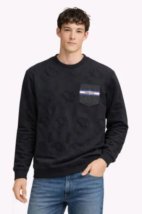 Christian Dio Pocket Full Monogram Sweatshirt Black