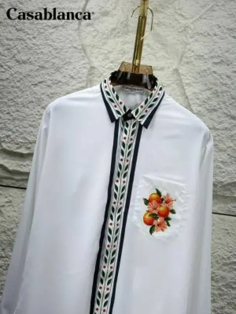 Casablanca Signature Logo Full Sleeves Shirt White