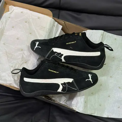 Puma Balenciag aa Speedcat Suede Distressed Black White 522