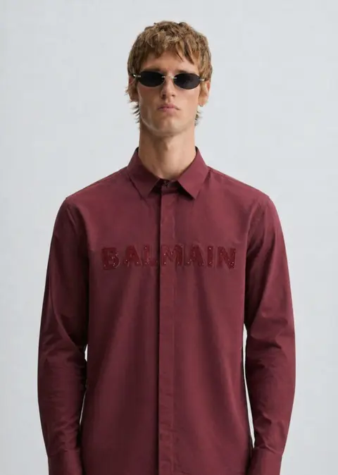 Balmain IMPORTED STORE ARTICLE DIAMOND CHINA SHIRT