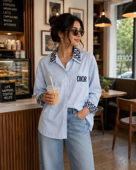 Dio Collor Logo Shirt Sky S113-SK