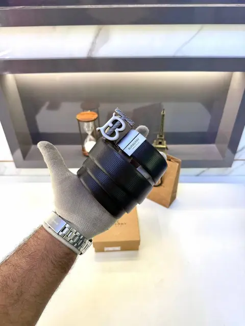 Burberry Reversible Grey Black Belt Fa 483