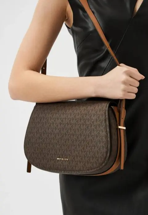 Michael1190 Kors MK Lydia Signature Shoulder Bag With OG Box & Dust Bag (Brown - 1190)