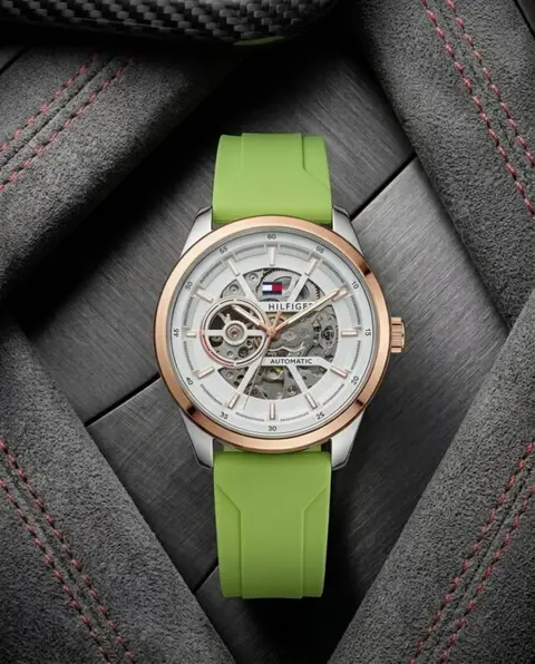Tommy Hilfige r Automatic Silicon Green-Copper-White