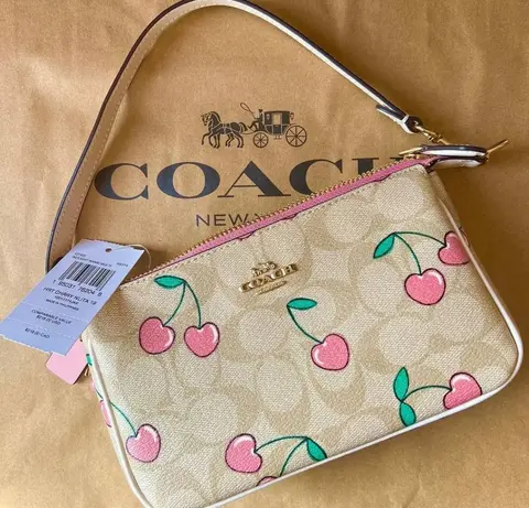 Coach Nolita 19 Ap-White-Mono With OriginalBox DustCover PearlCharm Chain