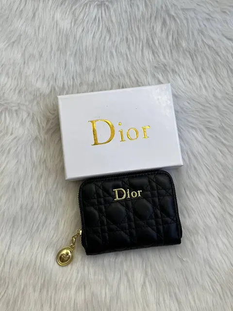 Dior 103 Black Mini Zippy Wallet With OriginalBox