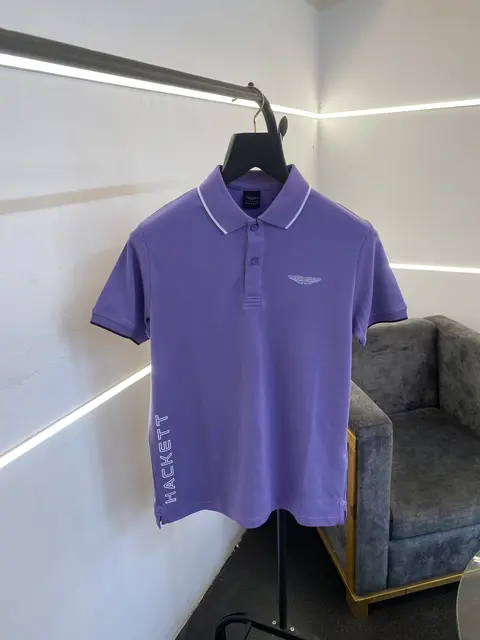 Hackett aston martin imported polo tshirt light purple