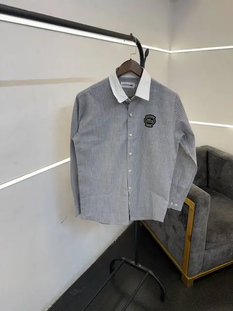 Lacoste imported oxford linen shirt grey