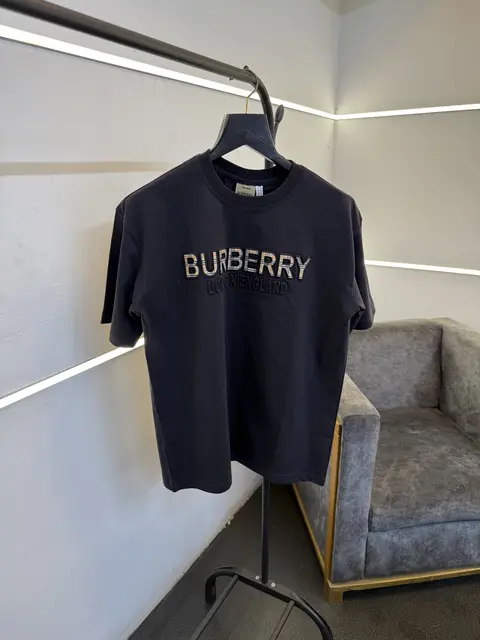 Burberry grey oversize puff print imported round neck tshirt sale