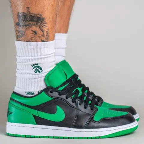 Nike air jordan 1 low black lucky green fix