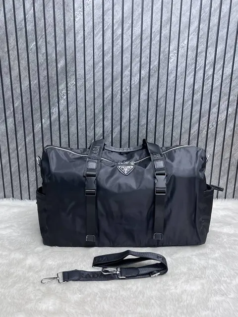 Prada Unisex Nylon Duffle With DustCover