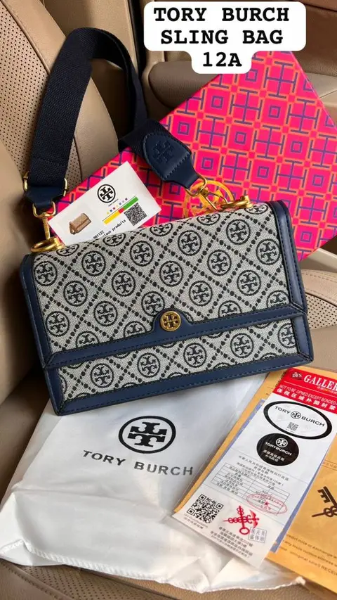Tory Buurch Jacquard Shoulder Bag With Box