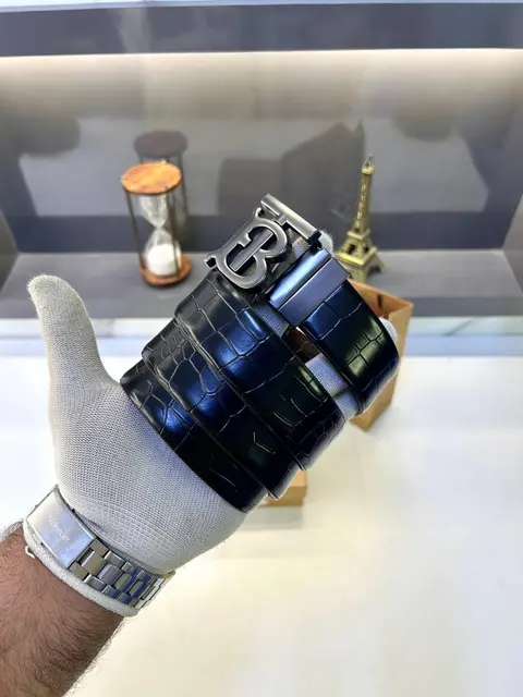 Burberry Grey Reversible Belt Fa 661