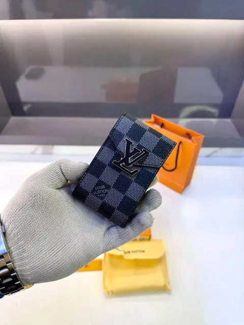 Lv Loui Card Holder Black Grey Fa 1162