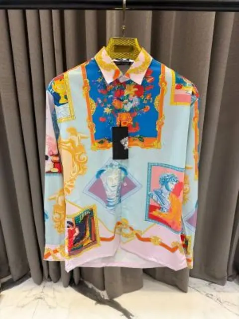 No Return Versace Bandana Design Box Pack Full Sleeves Shirt Sky Blue