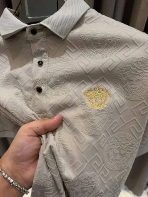Versace Chest Logo Full Monogram Polo T-shirt