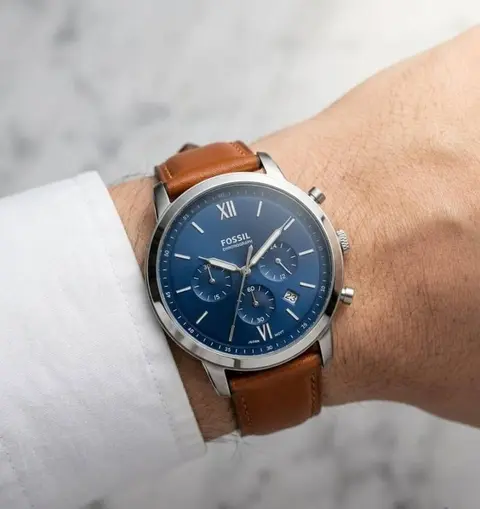 Foss Neutro Chronograph LightBrown Silver Blue