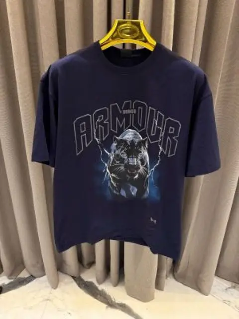 Sale Under Armor Round Neck T-shirt blue Camouflage