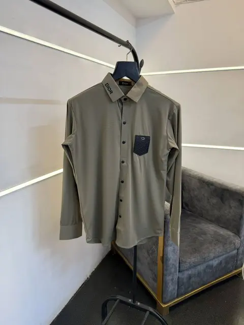 Dior Turkish imported shirt with brand patch on chest green