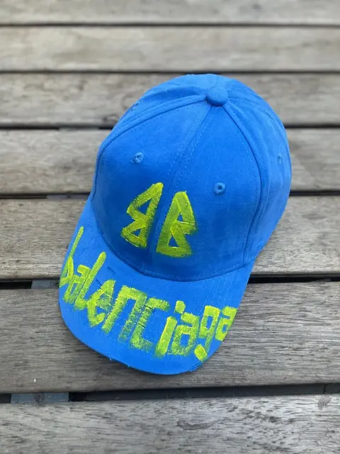 Balenciaga BB Front Graffiti Blue Premium Unisex Cap (With Safety Box) 881