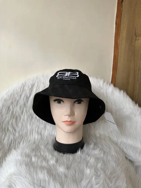 Balenciaga BB Monogram Black Premium Unisex Bucket Hat With Safety Box