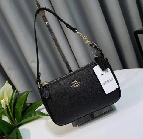 Coach Nolita 19 All Black With OriginalBox DustCover ChainBelt PearlCharm