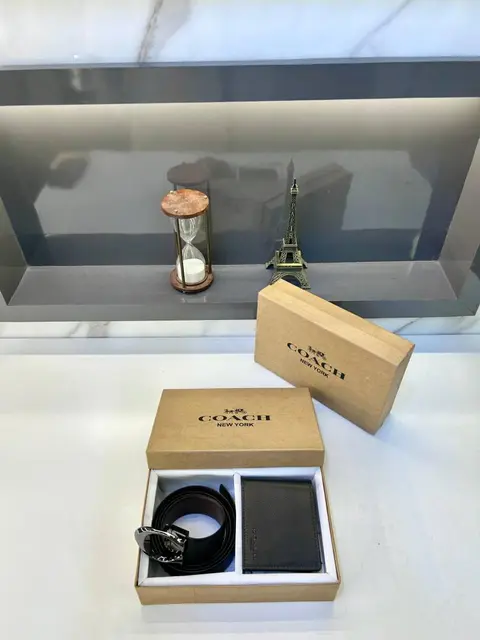 Coach Brown Wallet & Belt Combo Fa 393
