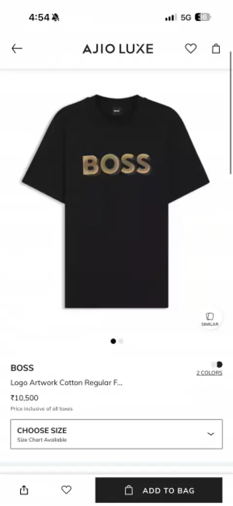 No return Hugo Bos imported Tshirt Balck