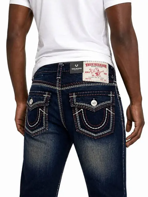 True Religion Green shade Boot Cut Premium Imported Stretchable Lycra Fabric Denim with Back Pocket Embroidered Design 3957